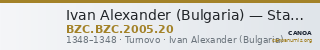 Ivan Alexander (Bulgaria) — Stamenon (Turnovo, 1348) — CANOA