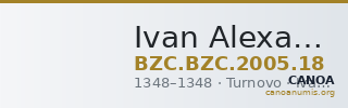 Ivan Alexander (Bulgaria) — Stamenon (Turnovo, 1348) — CANOA