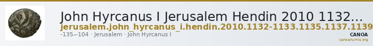 John Hyrcanus I Jerusalem Hendin 2010 1132-1133 and 1135 and 1137 and 1139-1141 — CANOA