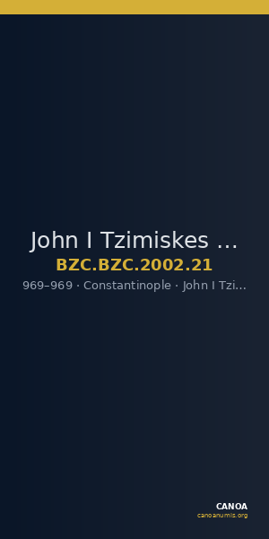 John I Tzimiskes — Nomisma Histamenon (Constantinople, 969) — CANOA