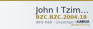 John I Tzimiskes — Solidus (Uncertain Mint, 969) — CANOA