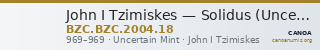 John I Tzimiskes — Solidus (Uncertain Mint, 969) — CANOA