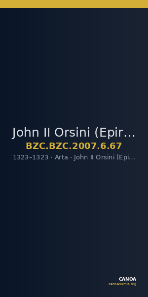 John II Orsini (Epiros) — Denier Tournois (Arta, 1323) — CANOA