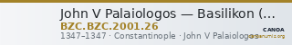 John V Palaiologos — Basilikon (Constantinople, 1347) — CANOA
