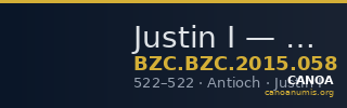 Justin I — Decanummium (Antioch, 522) — CANOA