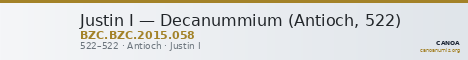 Justin I — Decanummium (Antioch, 522) — CANOA