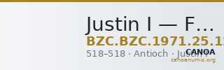 Justin I — Follis (Antioch, 518) — CANOA