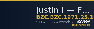 Justin I — Follis (Antioch, 518) — CANOA