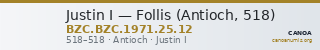 Justin I — Follis (Antioch, 518) — CANOA