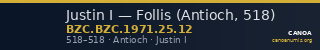 Justin I — Follis (Antioch, 518) — CANOA