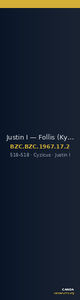 Justin I — Follis (Kyzikos, 518) — CANOA