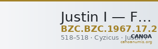 Justin I — Follis (Kyzikos, 518) — CANOA