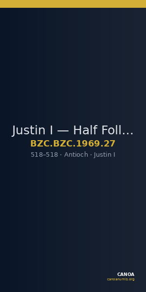 Justin I — Half Follis (Antioch, 518) — CANOA