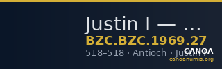 Justin I — Half Follis (Antioch, 518) — CANOA
