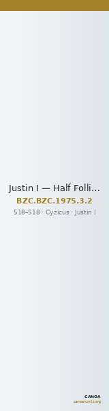 Justin I — Half Follis (Kyzikos, 518) — CANOA
