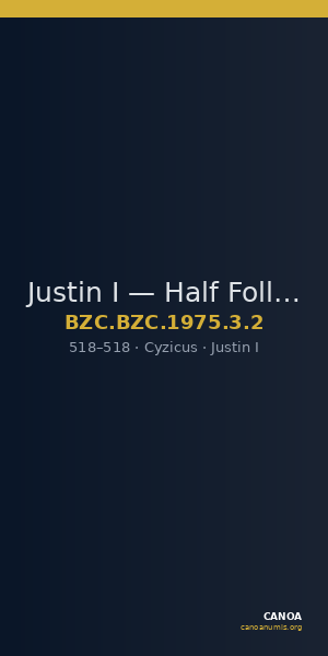 Justin I — Half Follis (Kyzikos, 518) — CANOA