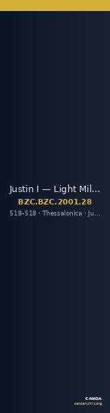 Justin I — Light Miliarense (Thessalonike, 518) — CANOA