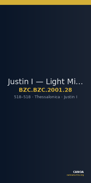 Justin I — Light Miliarense (Thessalonike, 518) — CANOA
