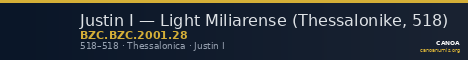 Justin I — Light Miliarense (Thessalonike, 518) — CANOA