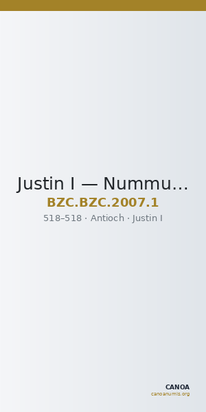 Justin I — Nummus (Antioch, 518) — CANOA
