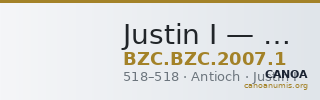 Justin I — Nummus (Antioch, 518) — CANOA