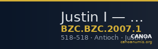 Justin I — Nummus (Antioch, 518) — CANOA