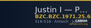 Justin I — Pentanummium (Antioch, 518) — CANOA