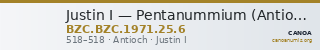 Justin I — Pentanummium (Antioch, 518) — CANOA