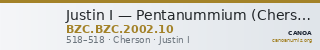 Justin I — Pentanummium (Cherson, 518) — CANOA