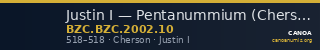 Justin I — Pentanummium (Cherson, 518) — CANOA