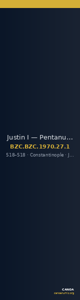 Justin I — Pentanummium (Constantinople, 518) — CANOA