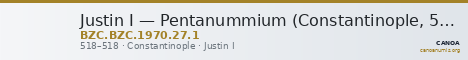 Justin I — Pentanummium (Constantinople, 518) — CANOA