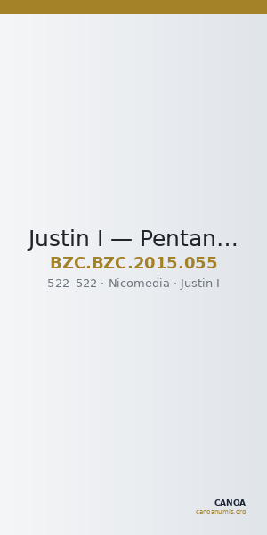 Justin I — Pentanummium (Nikomedeia, 522) — CANOA