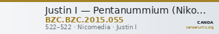 Justin I — Pentanummium (Nikomedeia, 522) — CANOA