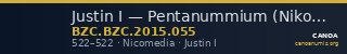Justin I — Pentanummium (Nikomedeia, 522) — CANOA