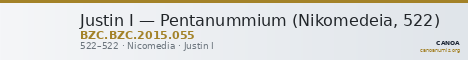 Justin I — Pentanummium (Nikomedeia, 522) — CANOA