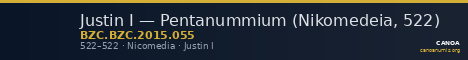 Justin I — Pentanummium (Nikomedeia, 522) — CANOA