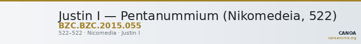 Justin I — Pentanummium (Nikomedeia, 522) — CANOA