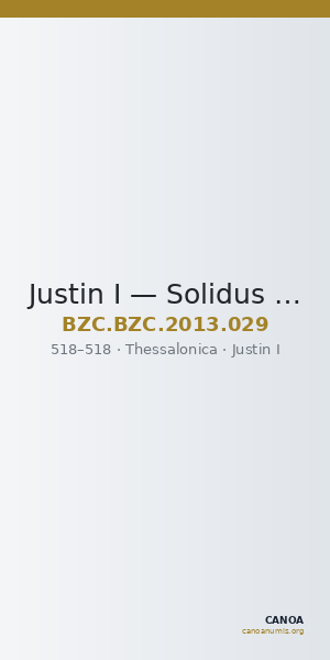 Justin I — Solidus (Thessalonike, 518) — CANOA
