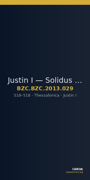 Justin I — Solidus (Thessalonike, 518) — CANOA