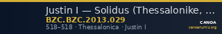 Justin I — Solidus (Thessalonike, 518) — CANOA