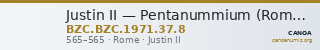 Justin II — Pentanummium (Rome, 565) — CANOA