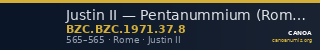 Justin II — Pentanummium (Rome, 565) — CANOA
