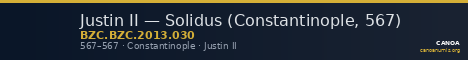 Justin II — Solidus (Constantinople, 567) — CANOA