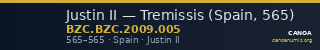Justin II — Tremissis (Spain, 565) — CANOA