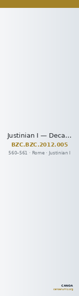 Justinian I — Decanummium (Rome, 560–561) — CANOA