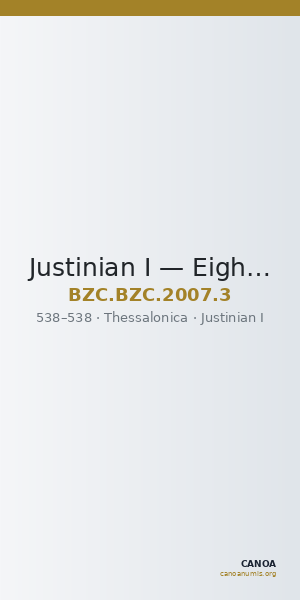 Justinian I — Eight Nummi (Thessalonike, 538) — CANOA
