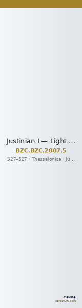 Justinian I — Light Miliarense (Thessalonike, 527) — CANOA