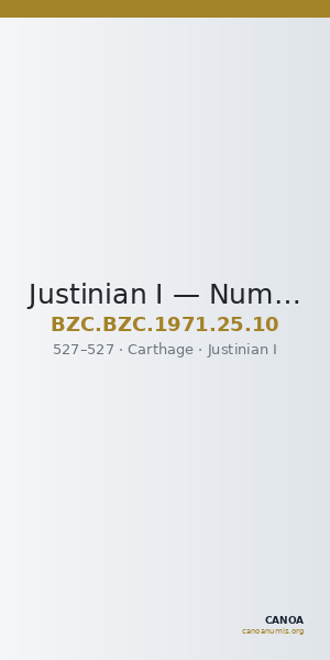 Justinian I — Nummus (Carthage, 527) — CANOA