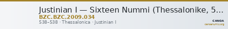 Justinian I — Sixteen Nummi (Thessalonike, 538) — CANOA